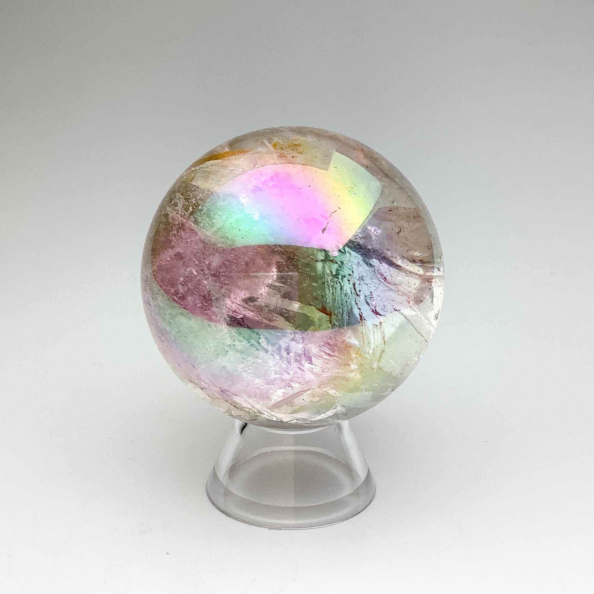 Aura Rose Quartz Sphere - Rocks and Gems Canada