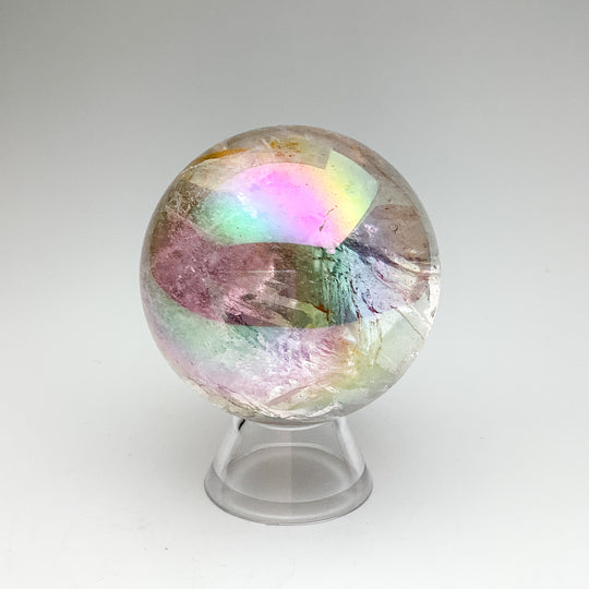 Aura Rose Quartz Sphere - Rocks and Gems Canada
