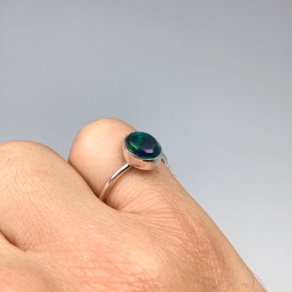 Black Ethiopian Opal Ring