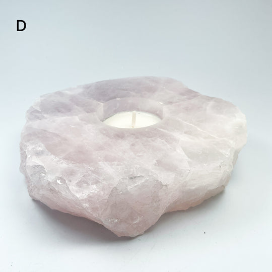 Rose Quartz Candle Holder - Rocks and Gems Canada