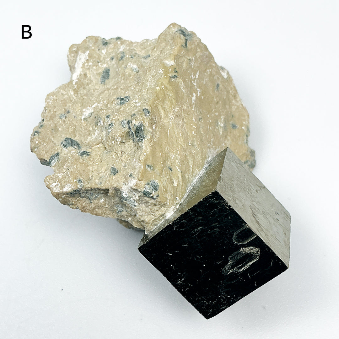 Iron Pyrite Cube in Matrix
