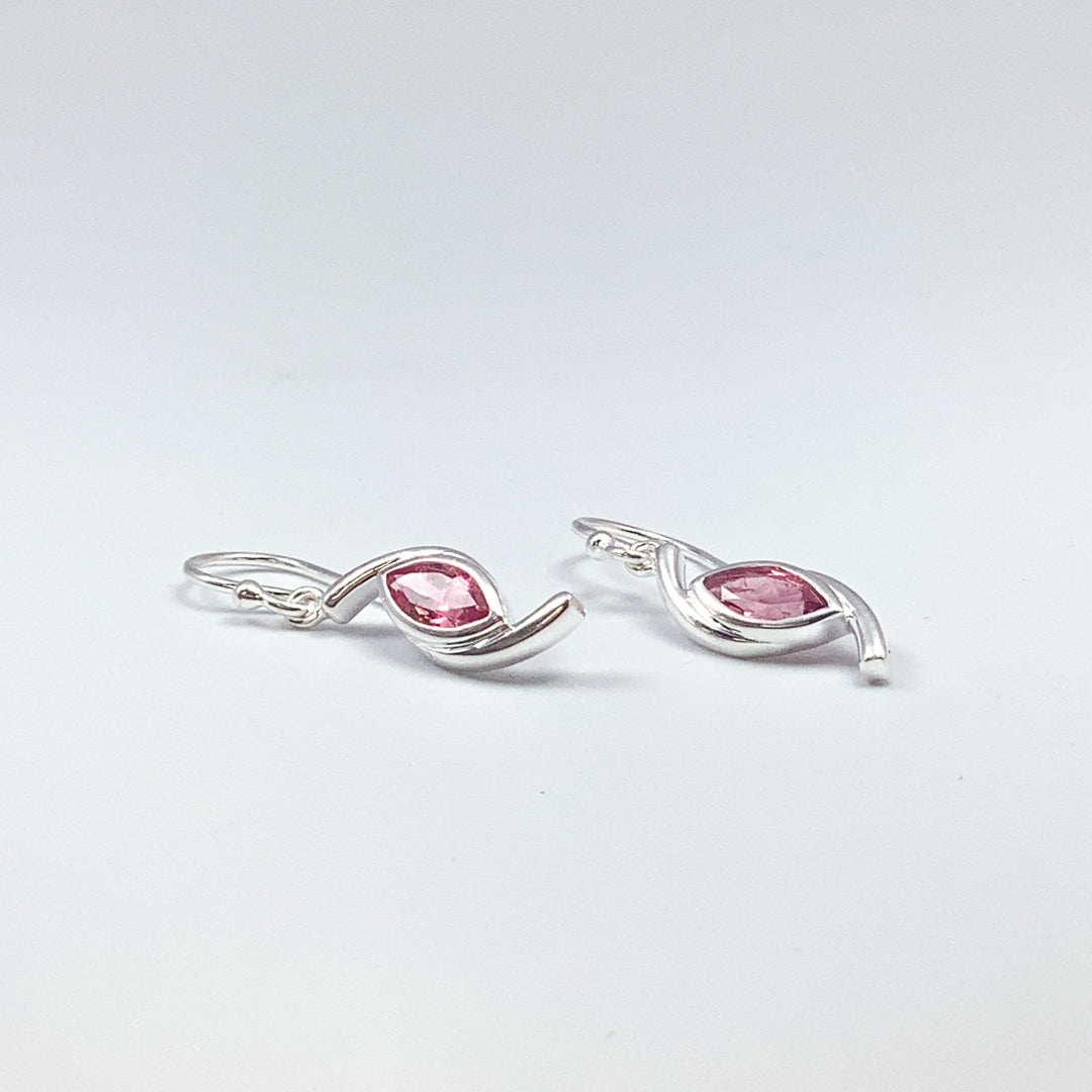 Pink Tourmaline Dangle Earrings