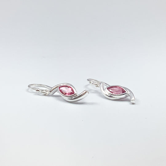 Pink Tourmaline Dangle Earrings