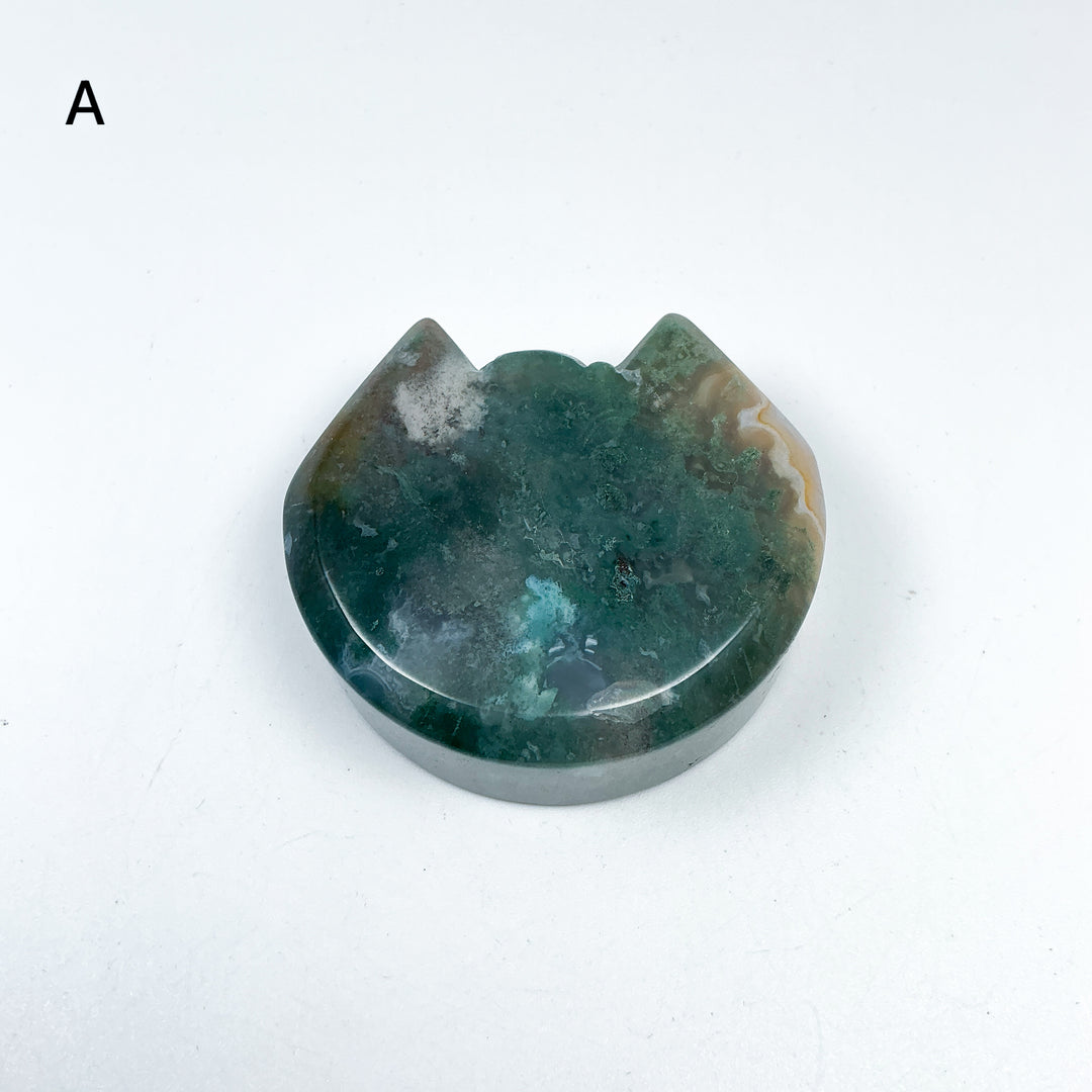 Moss Agate Cat Mini Bowl - Rocks and Gems Canada