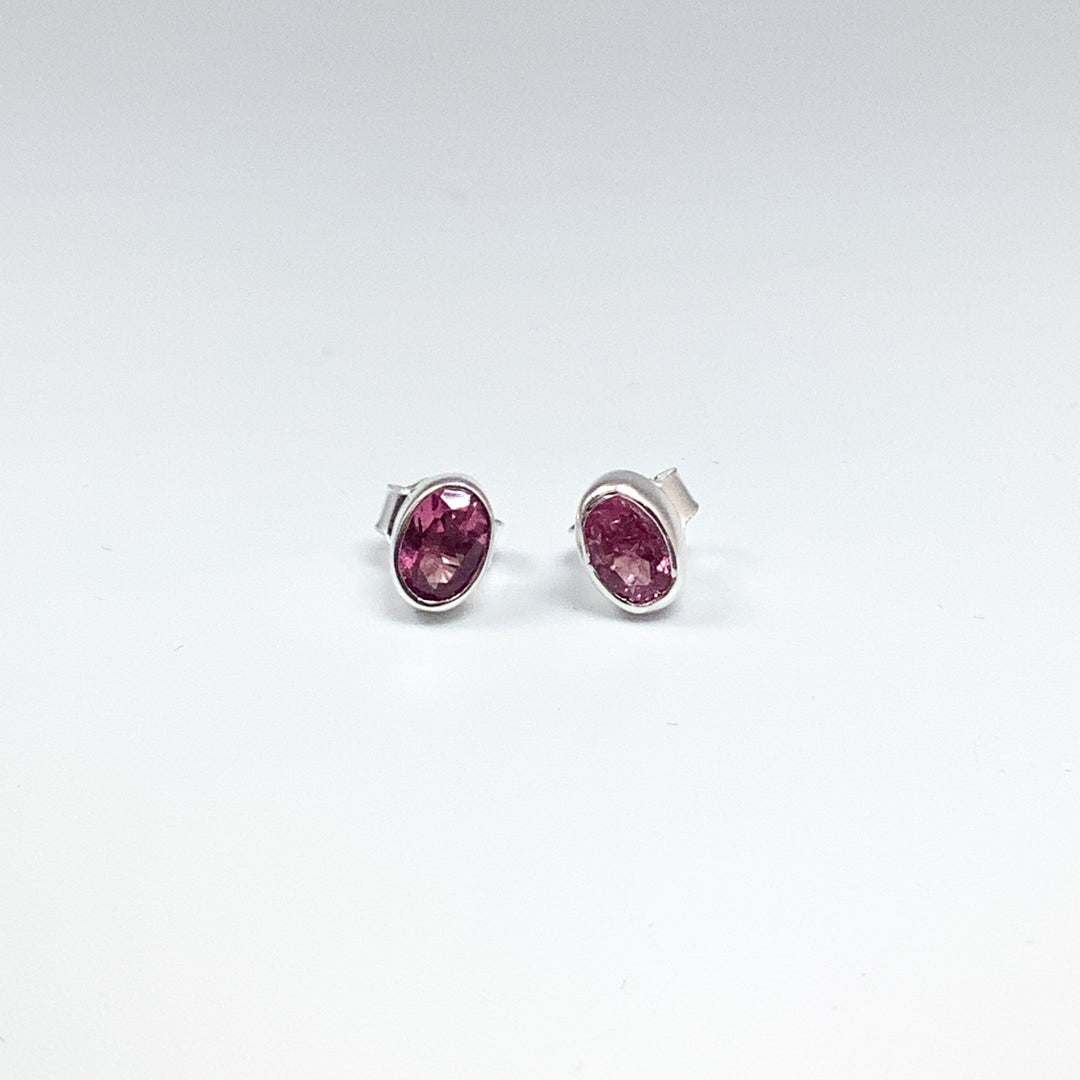 Pink Tourmaline Stud Earrings