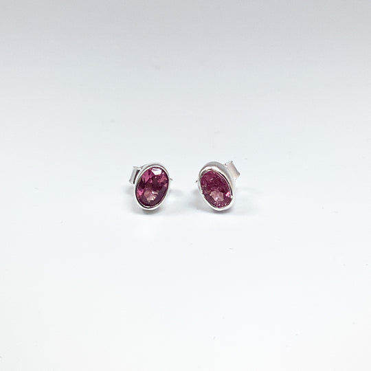 Pink Tourmaline Stud Earrings