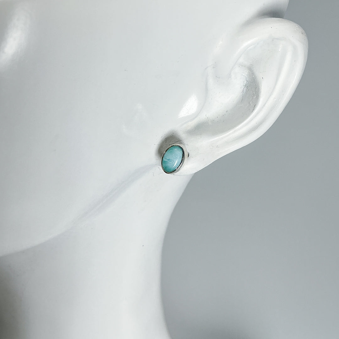 Larimar Stud Earrings - Rocks and Gems Canada