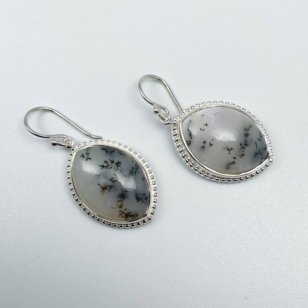 Dendritic Opal Dangle Earrings