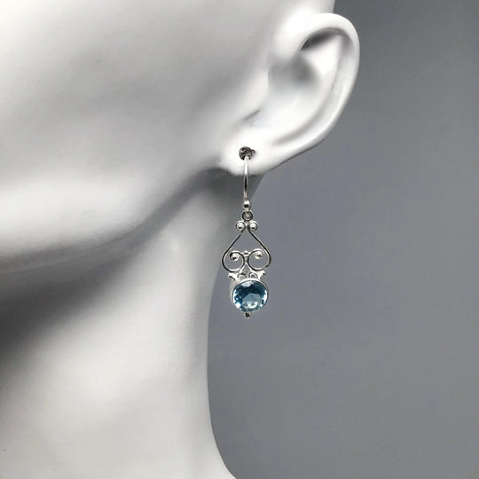 Blue Topaz Dangle Earrings
