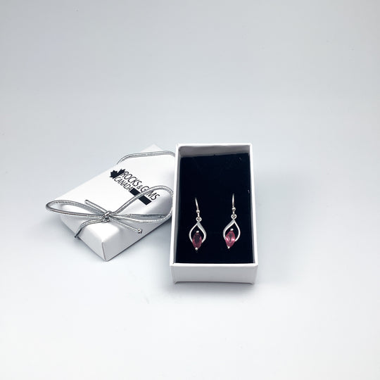 Pink Tourmaline Dangle Earrings