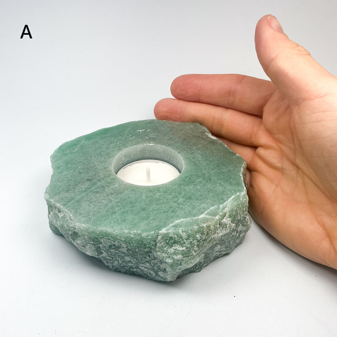 Green Aventurine Candle Holder - Rocks and Gems Canada