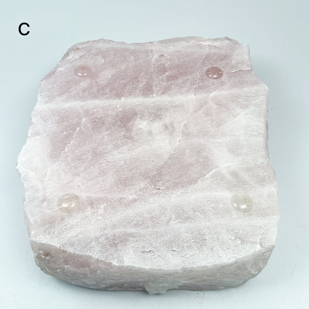 Rose Quartz Candle Holder - Rocks and Gems Canada