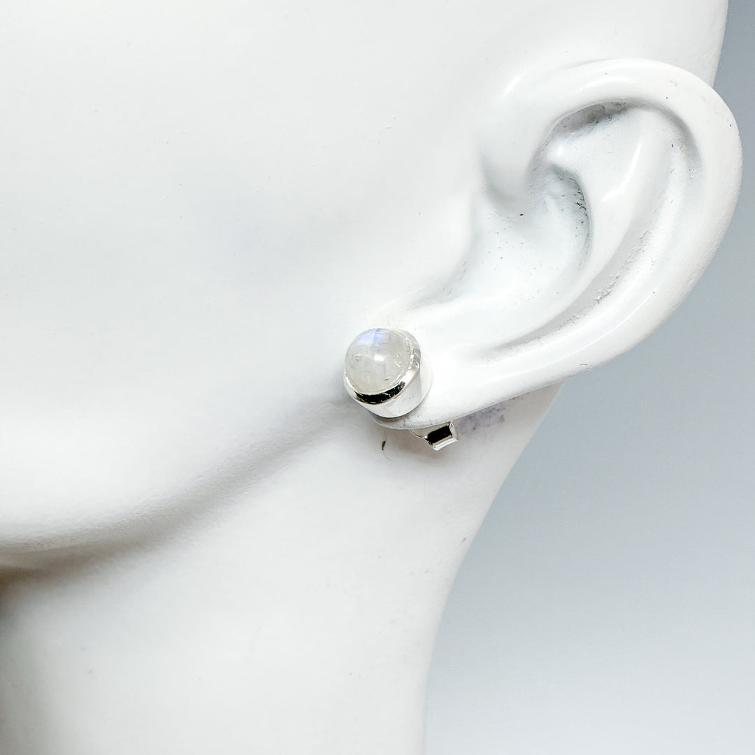 Rainbow Moonstone Stud Earrings - Rocks and Gems Canada