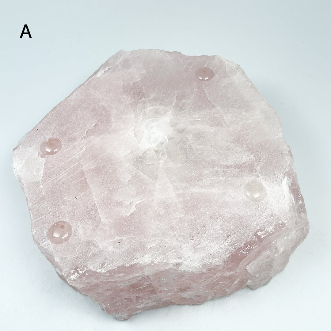 Rose Quartz Candle Holder - Rocks and Gems Canada