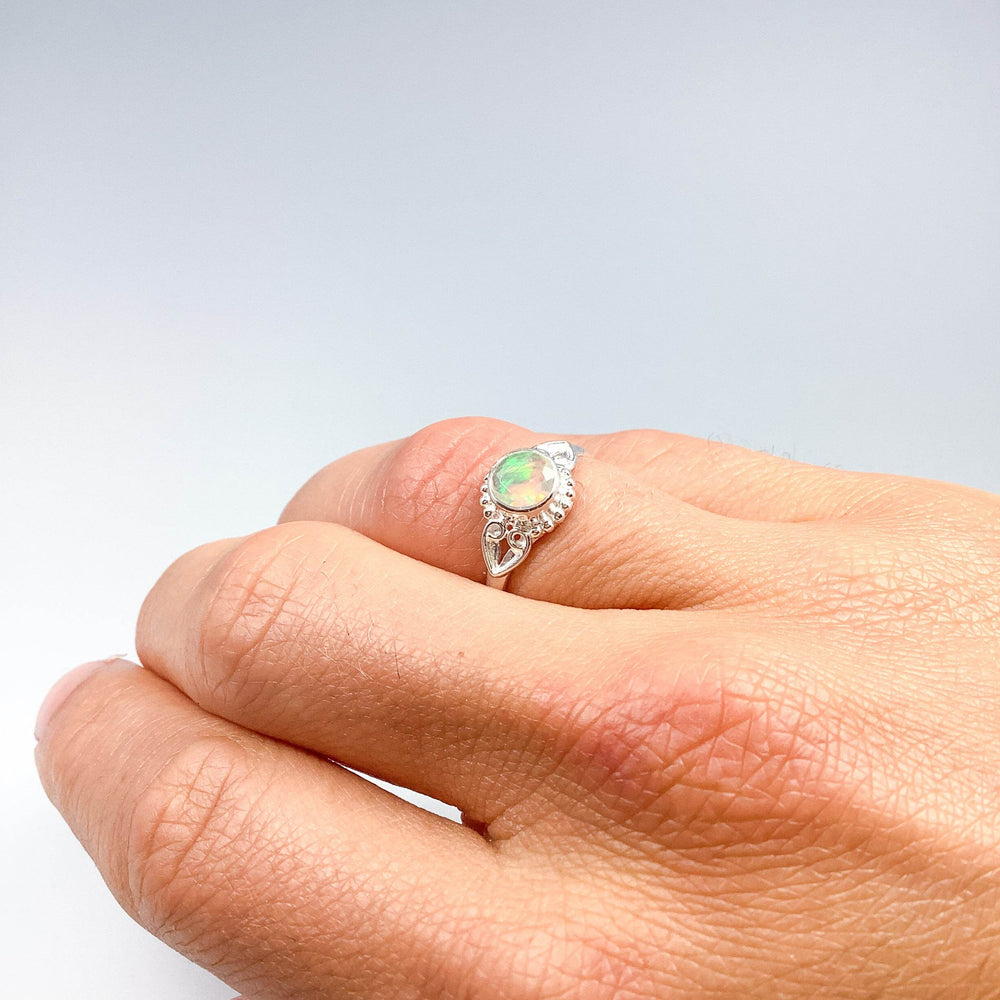 Faceted Ethiopian Fire Opal Ring-Rocks and Gems Canada