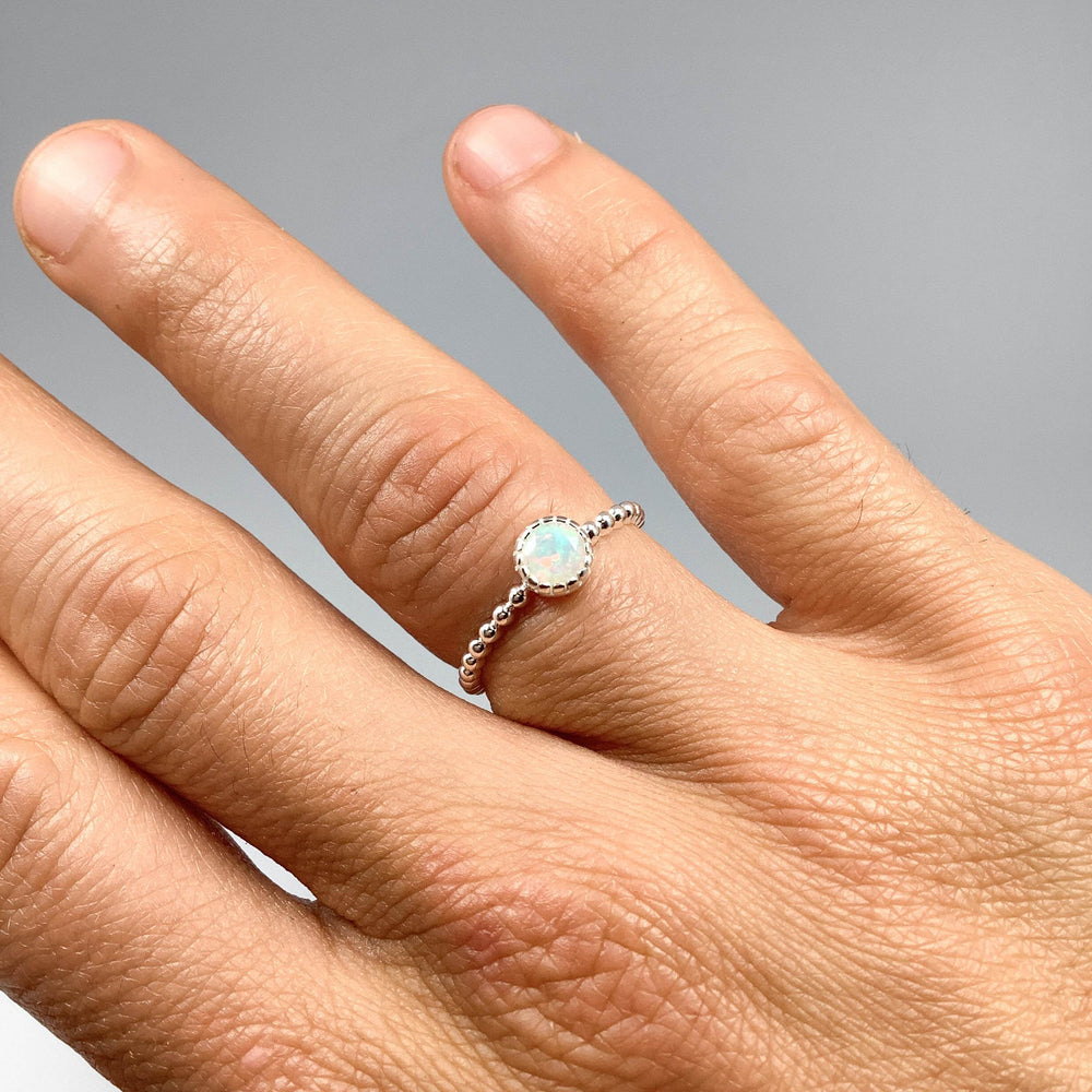 Faceted Ethiopian Fire Opal Ring-Rocks and Gems Canada