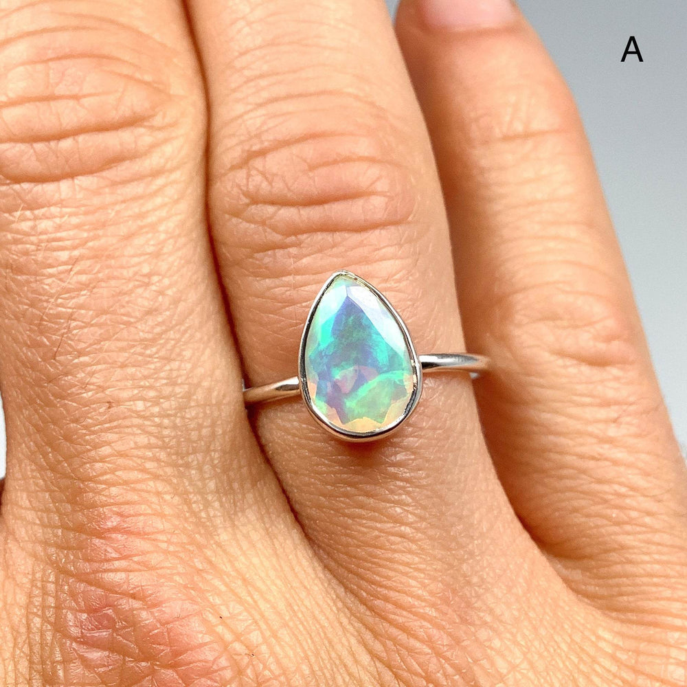 Faceted Ethiopian Fire Opal Ring-Rocks and Gems Canada