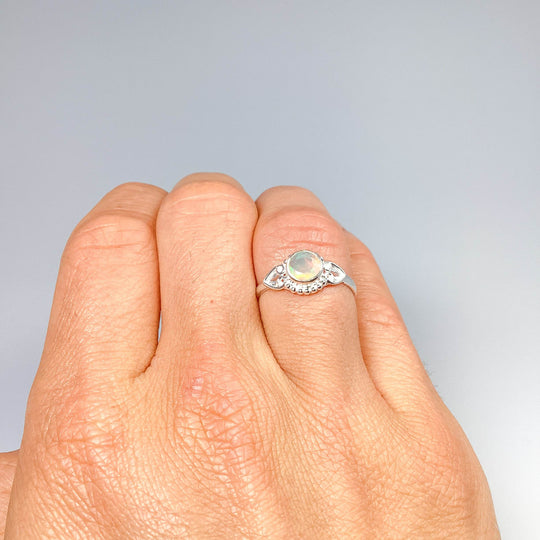 Faceted Ethiopian Fire Opal Ring-Rocks and Gems Canada