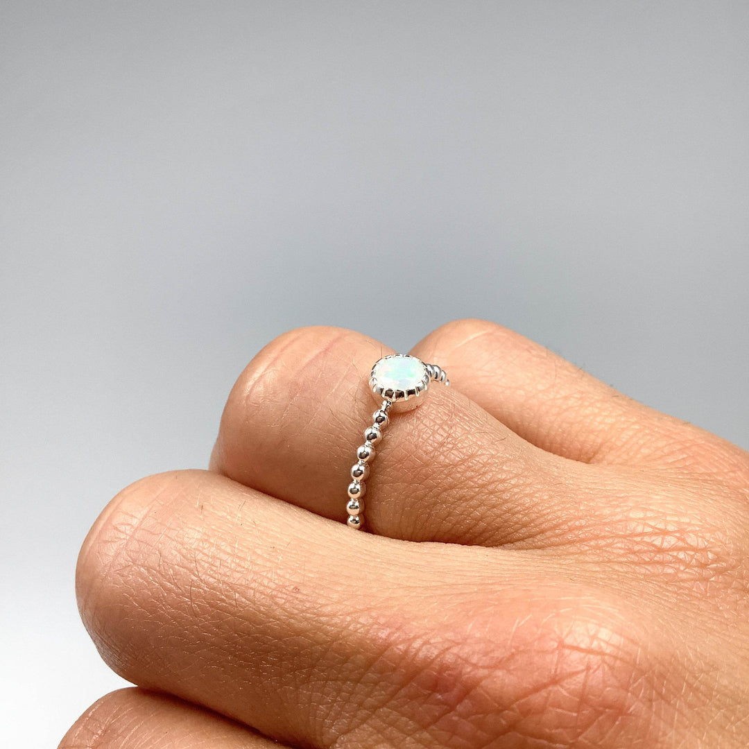 Faceted Ethiopian Fire Opal Ring-Rocks and Gems Canada