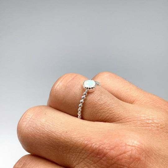 Faceted Ethiopian Fire Opal Ring-Rocks and Gems Canada