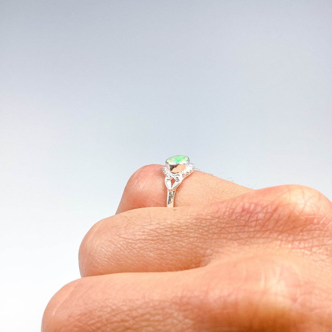Faceted Ethiopian Fire Opal Ring-Rocks and Gems Canada