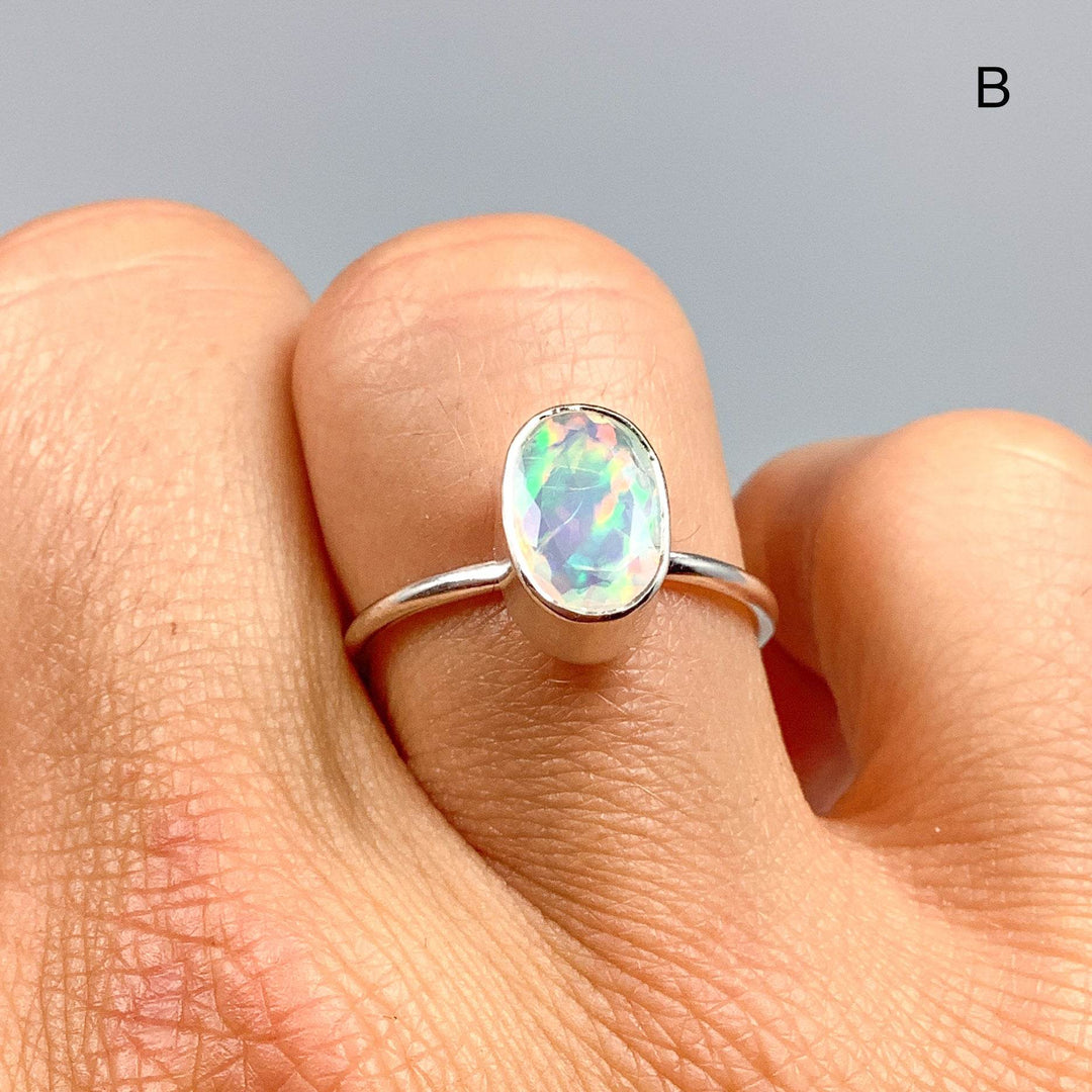 Faceted Ethiopian Fire Opal Ring-Rocks and Gems Canada