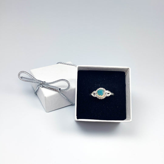 Faceted Ethiopian Fire Opal Ring-Rocks and Gems Canada