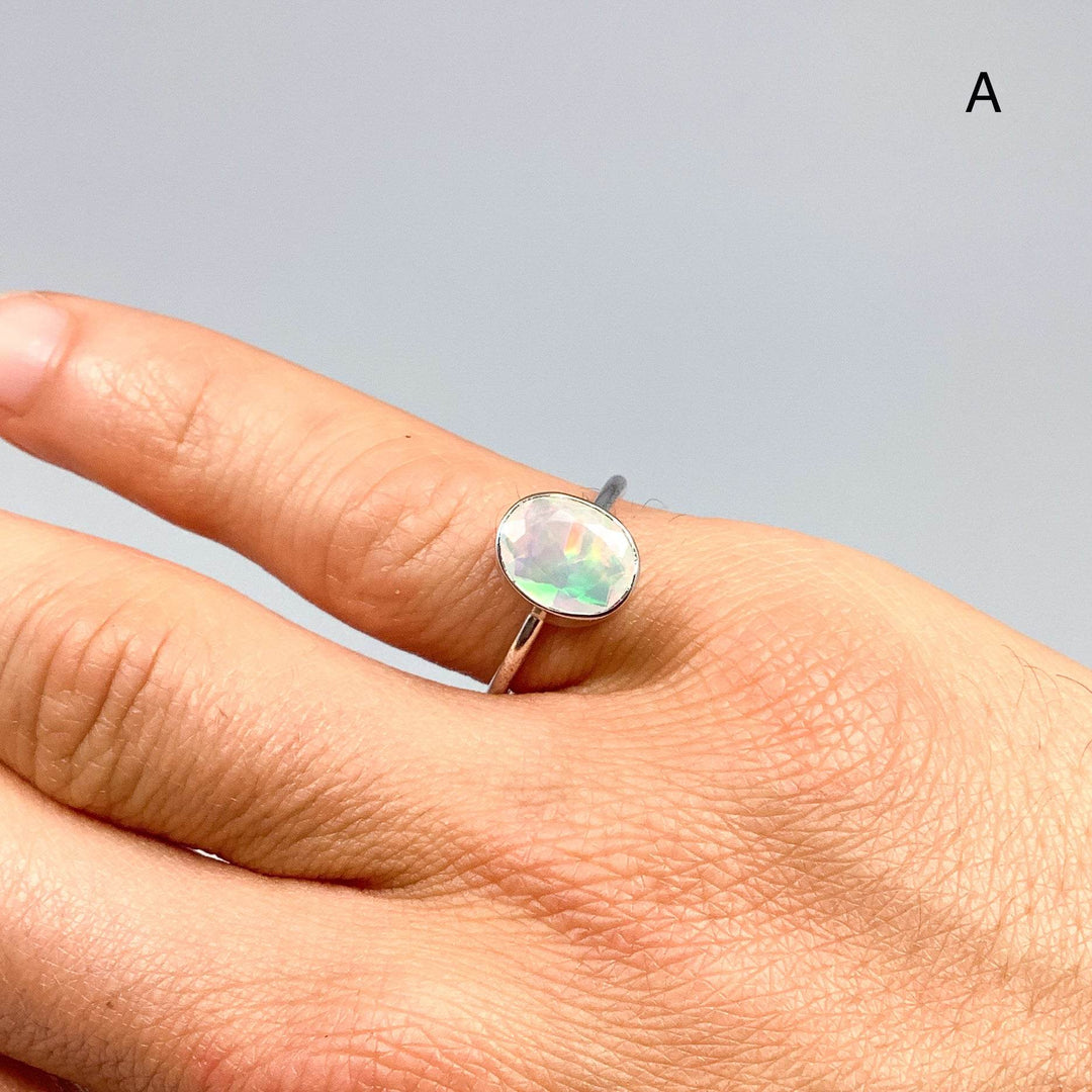 Faceted Ethiopian Fire Opal Ring-Rocks and Gems Canada