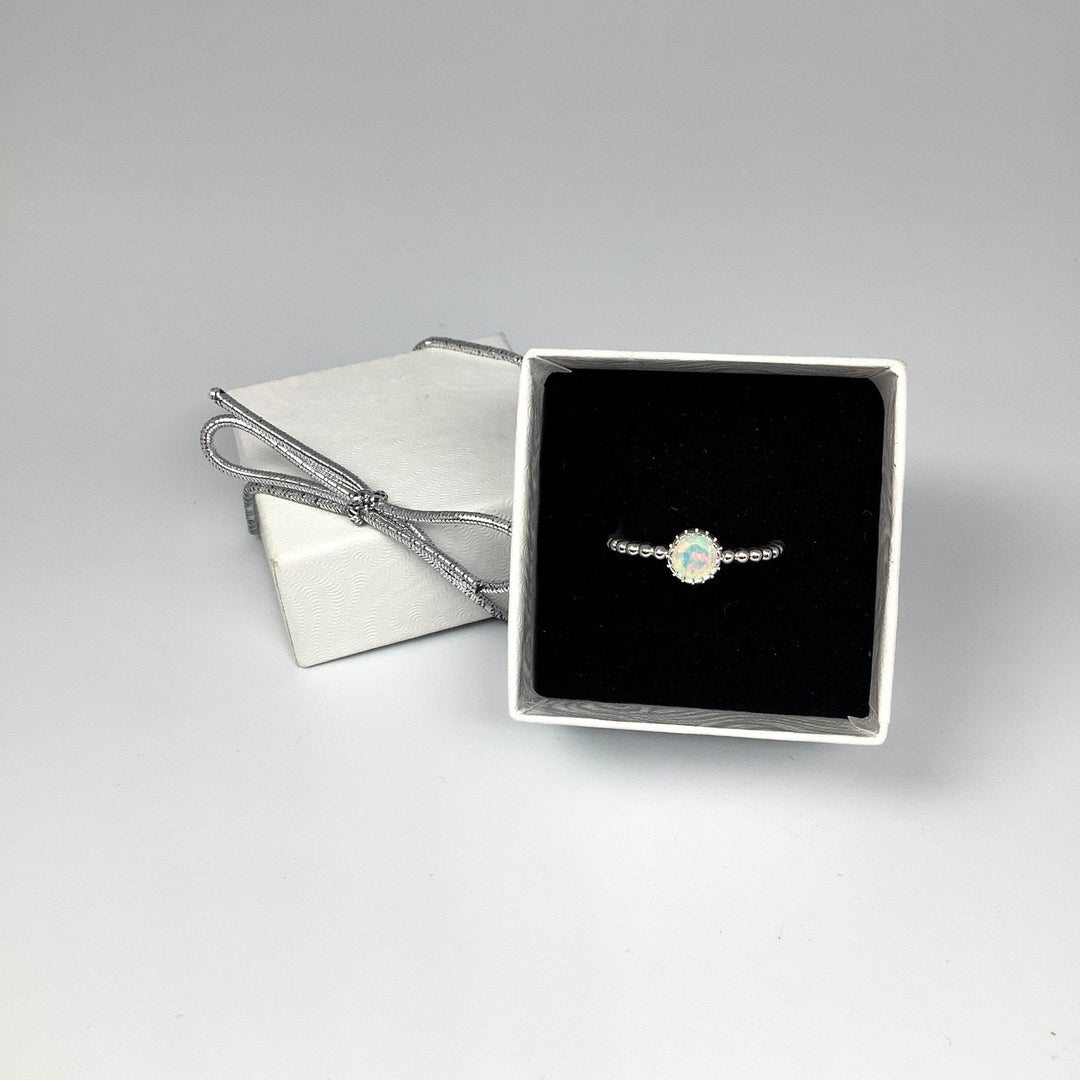 Faceted Ethiopian Fire Opal Ring-Rocks and Gems Canada