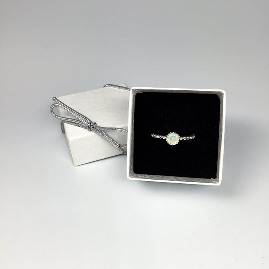 Faceted Ethiopian Fire Opal Ring-Rocks and Gems Canada