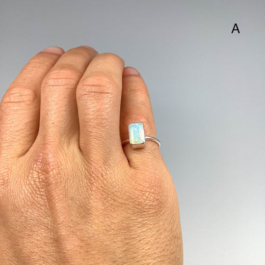 Faceted Ethiopian Fire Opal Ring-Rocks and Gems Canada