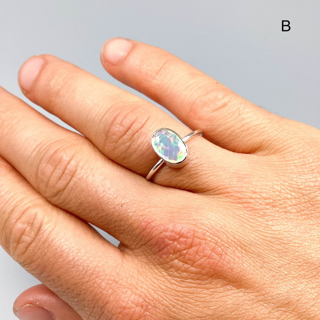 Faceted Ethiopian Fire Opal Ring-Rocks and Gems Canada