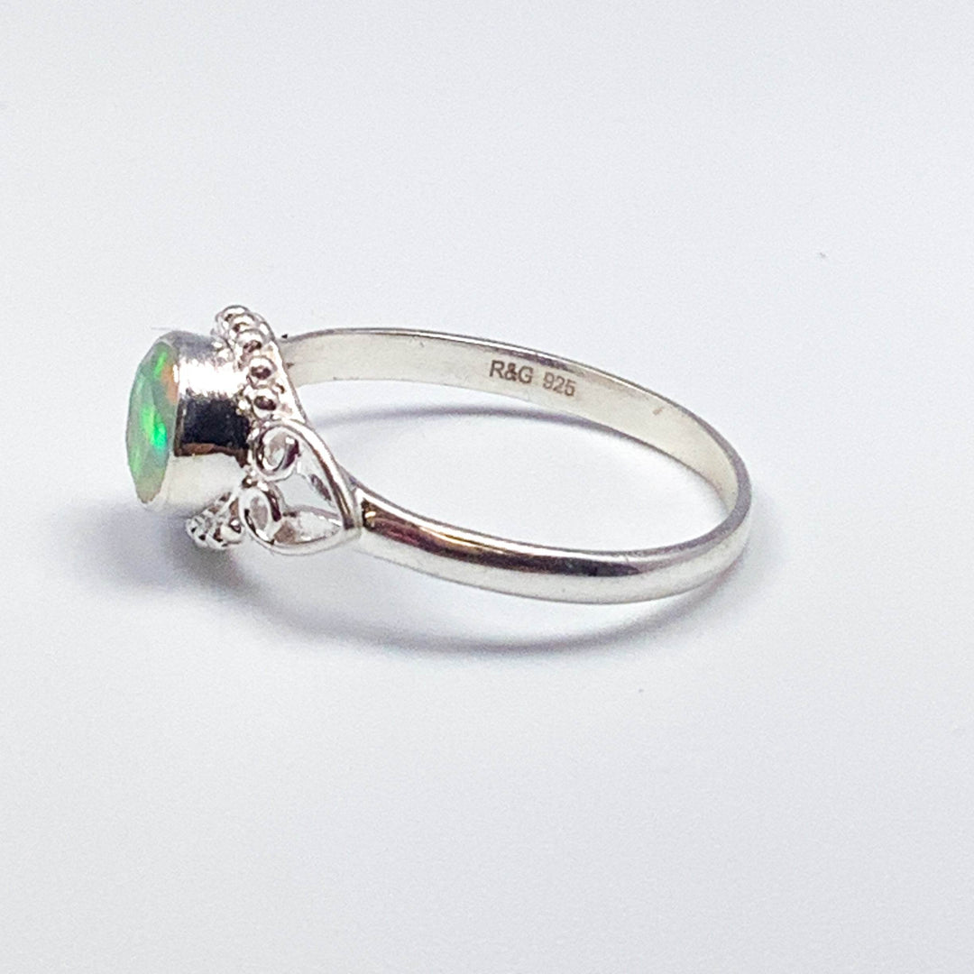 Faceted Ethiopian Fire Opal Ring-Rocks and Gems Canada