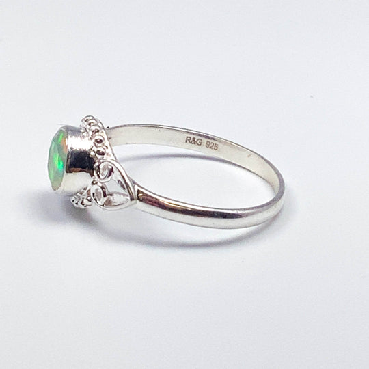 Faceted Ethiopian Fire Opal Ring-Rocks and Gems Canada