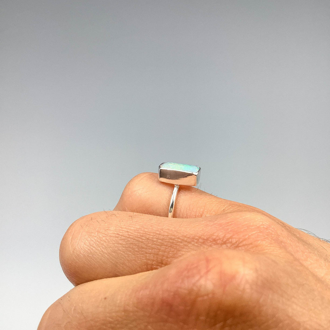 Faceted Ethiopian Fire Opal Ring-Rocks and Gems Canada