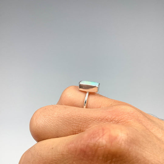 Faceted Ethiopian Fire Opal Ring-Rocks and Gems Canada