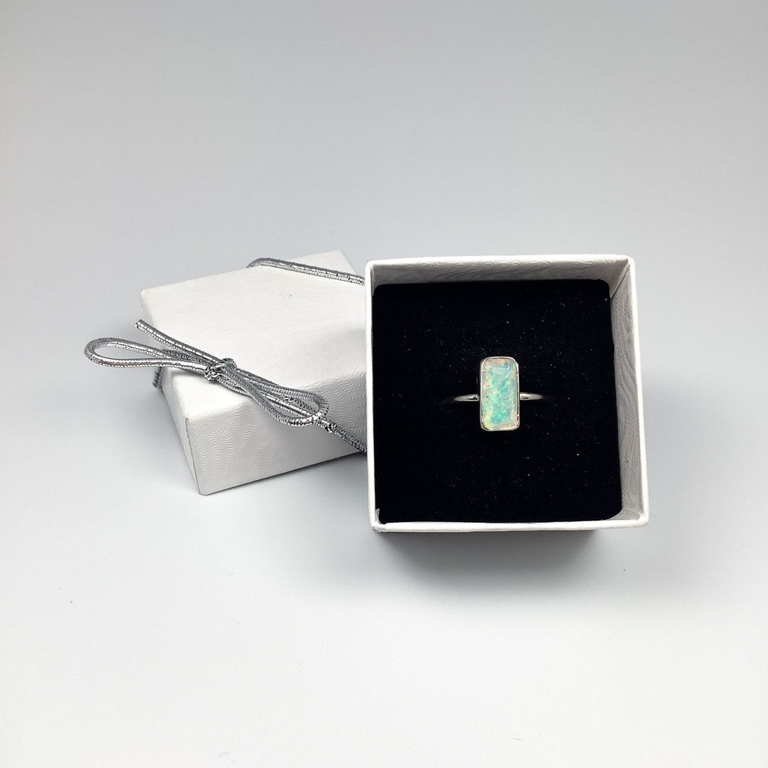 Faceted Ethiopian Fire Opal Ring-Rocks and Gems Canada