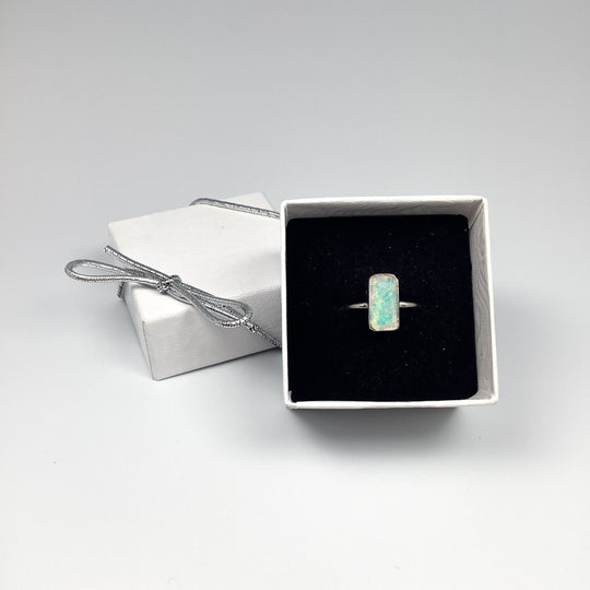 Faceted Ethiopian Fire Opal Ring-Rocks and Gems Canada