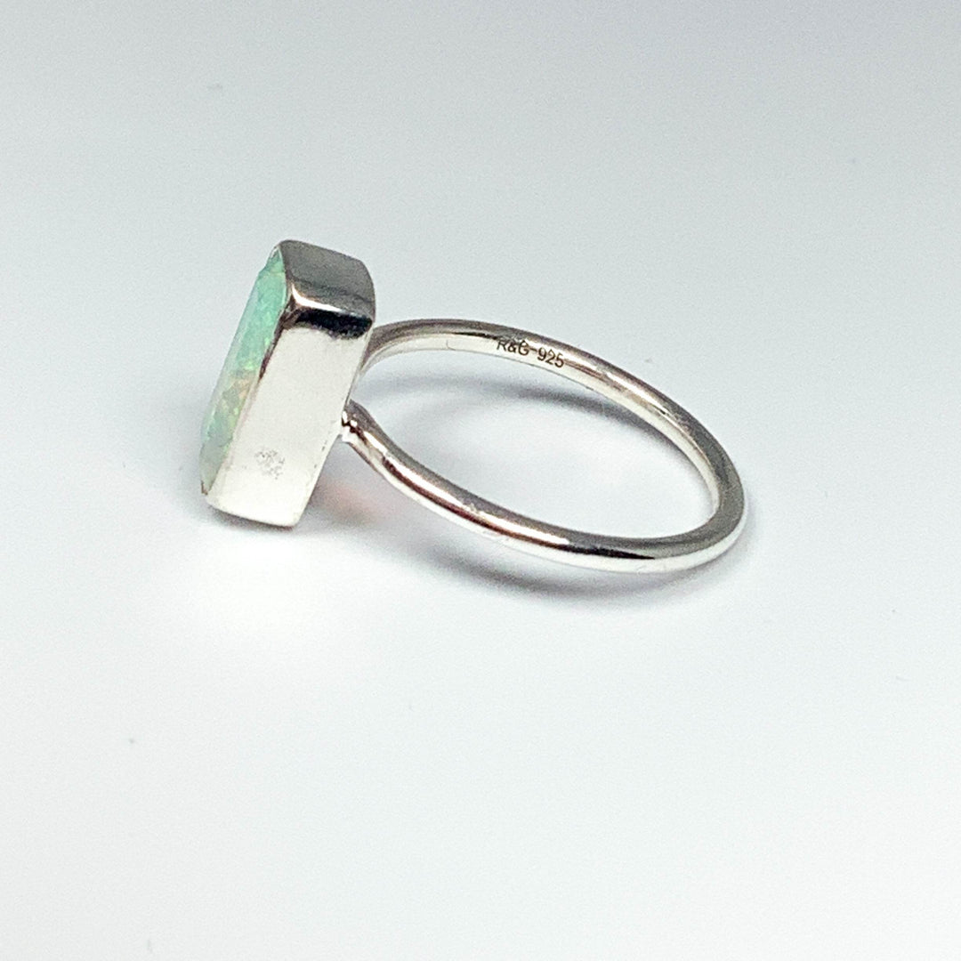 Faceted Ethiopian Fire Opal Ring-Rocks and Gems Canada