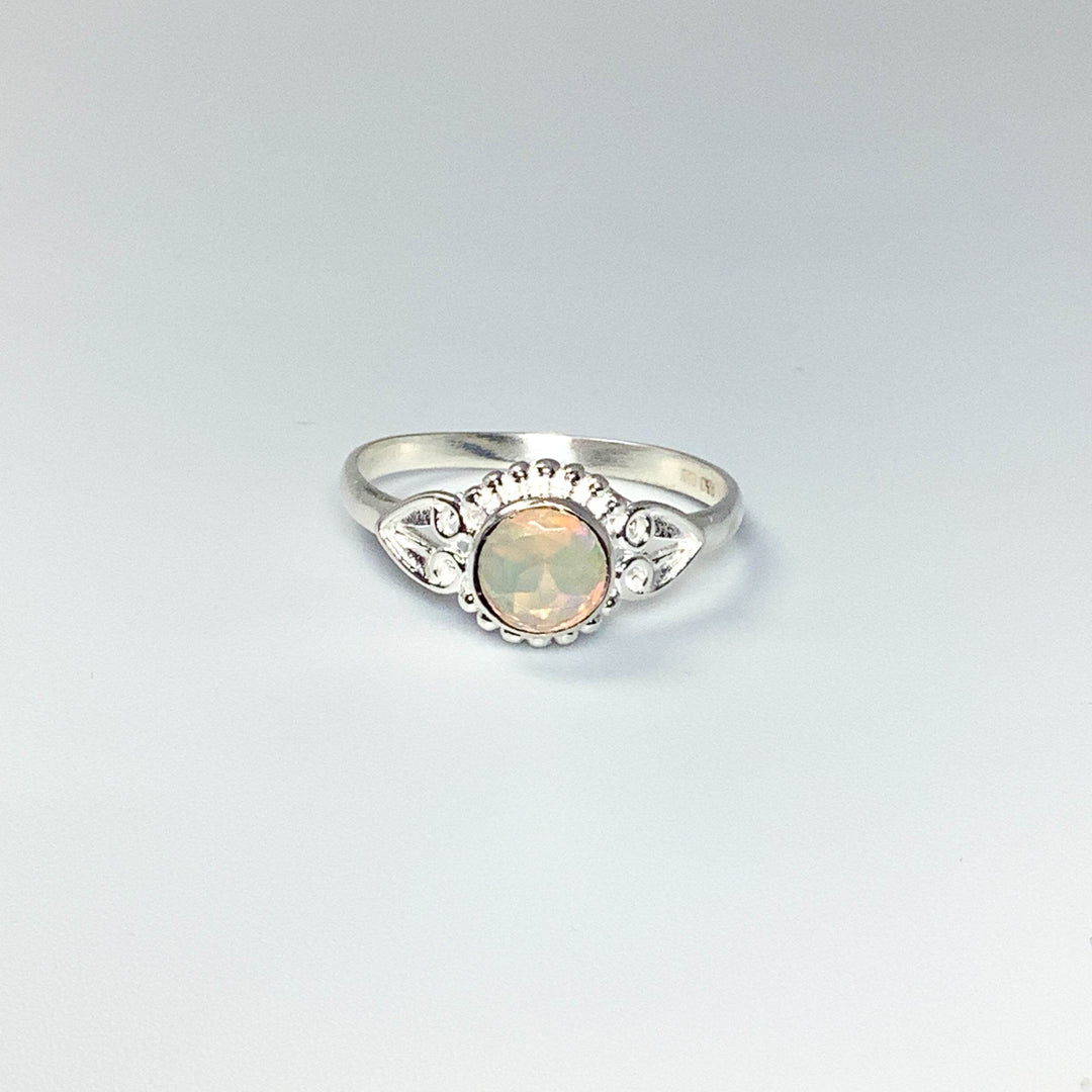 Faceted Ethiopian Fire Opal Ring-Rocks and Gems Canada
