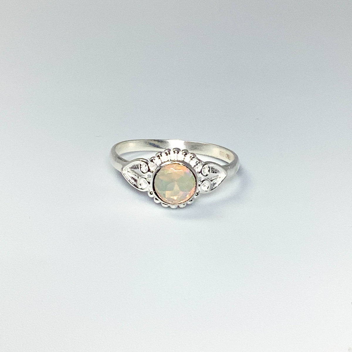 Faceted Ethiopian Fire Opal Ring-Rocks and Gems Canada