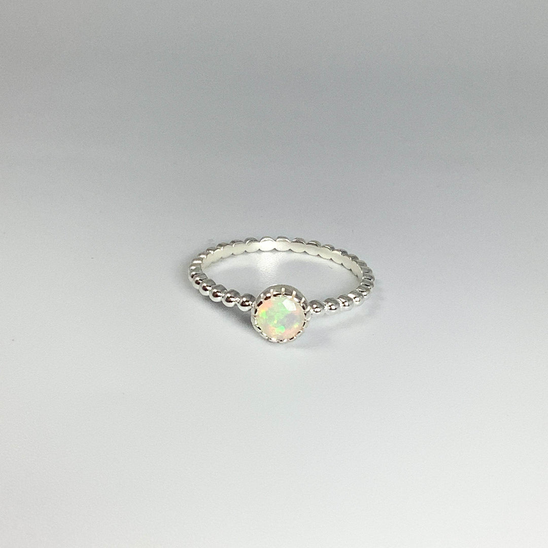 Faceted Ethiopian Fire Opal Ring-Rocks and Gems Canada