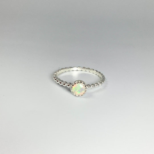 Faceted Ethiopian Fire Opal Ring-Rocks and Gems Canada