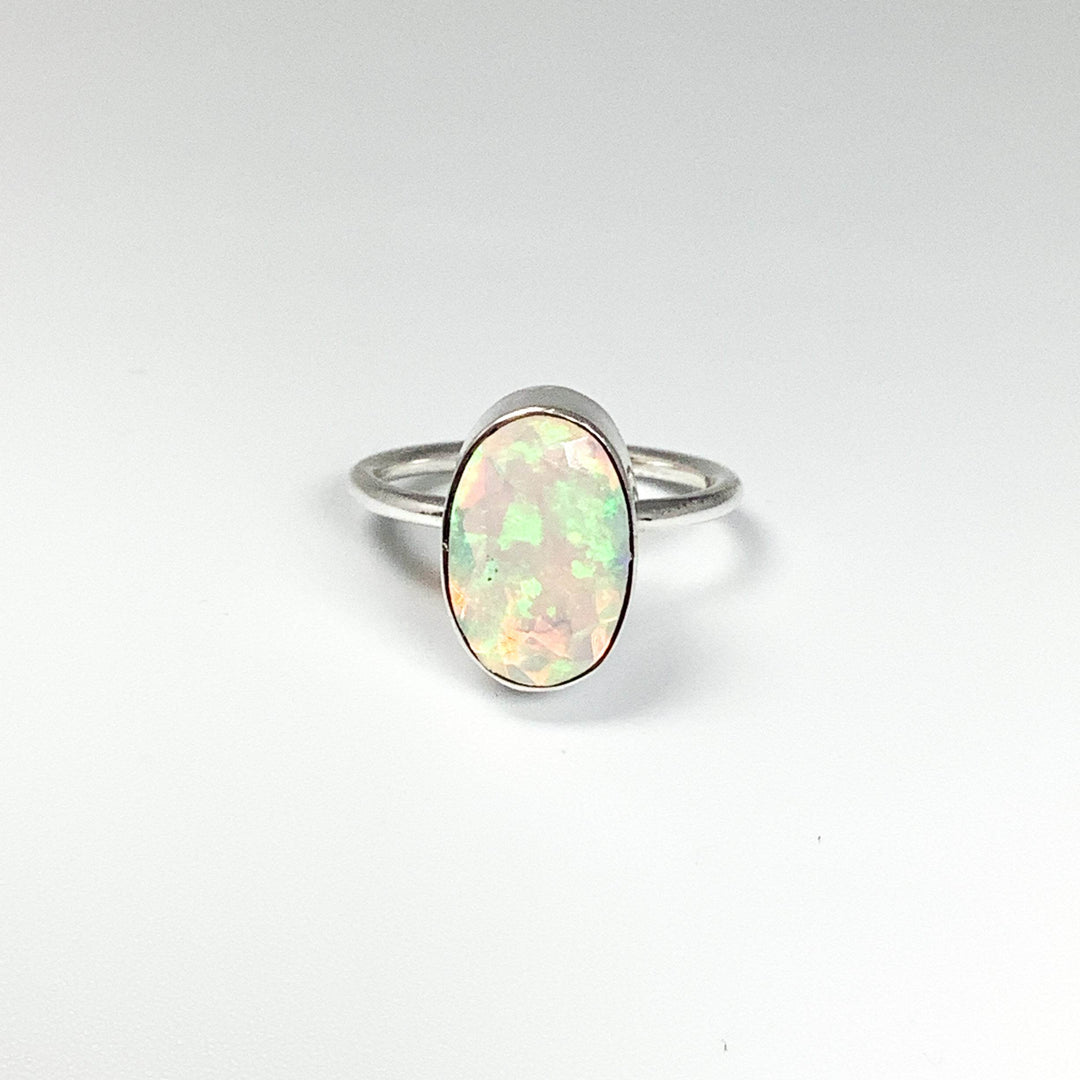 Faceted Ethiopian Fire Opal Ring-Rocks and Gems Canada