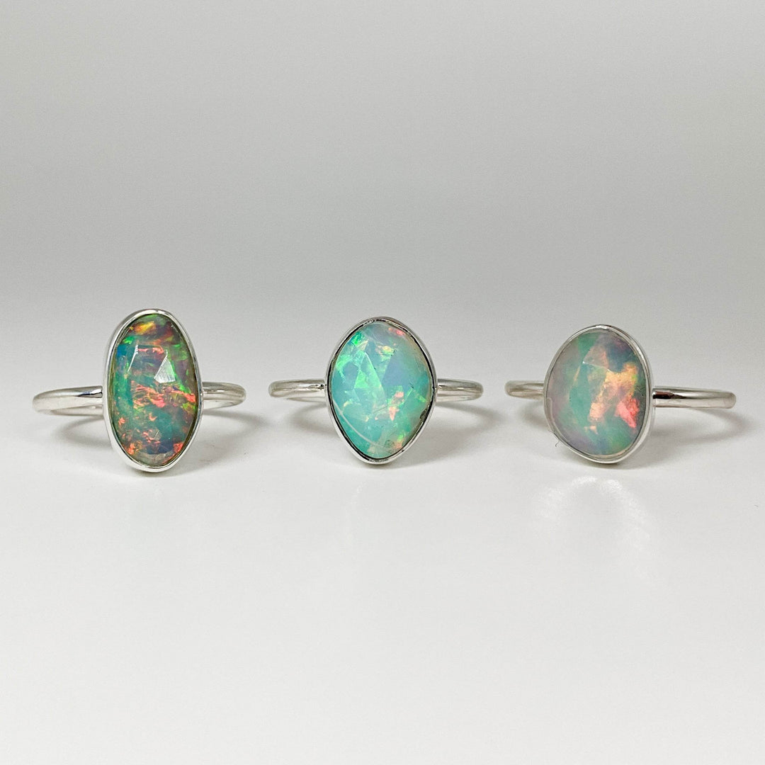 Faceted Fire Opal Ring-Rocks and Gems Canada