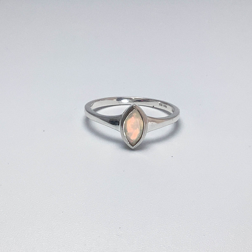 Faceted Fire Opal Ring-Rocks and Gems Canada