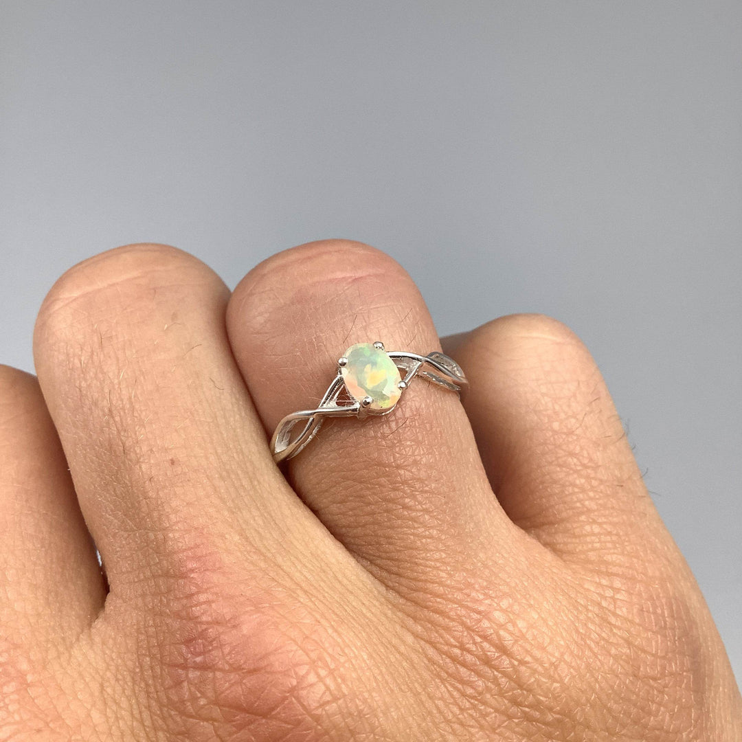 Faceted Fire Opal Ring-Rocks and Gems Canada
