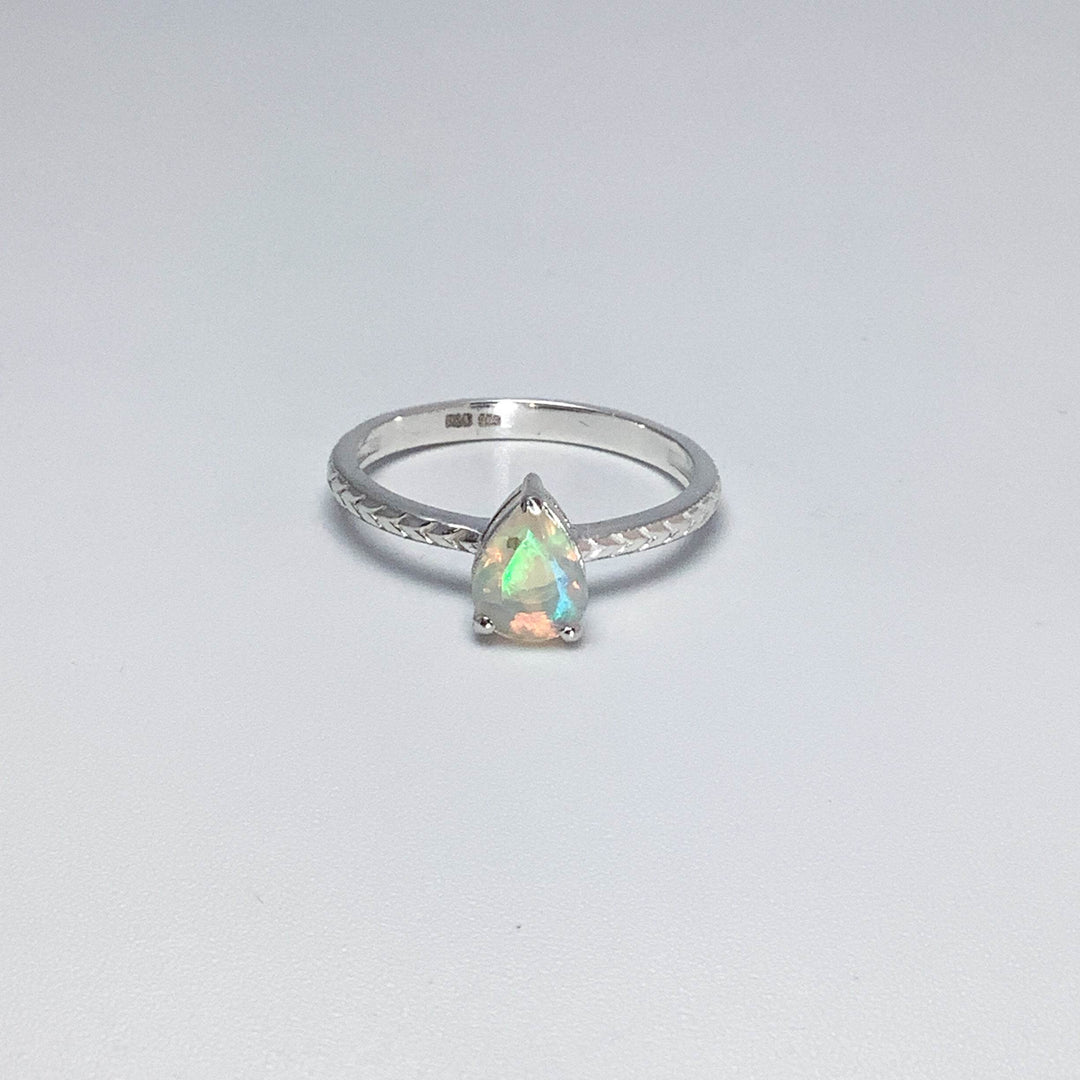 Faceted Fire Opal Ring-Rocks and Gems Canada