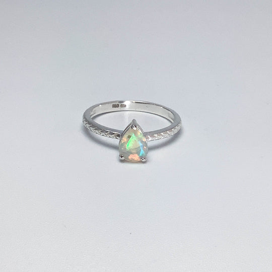 Faceted Fire Opal Ring-Rocks and Gems Canada