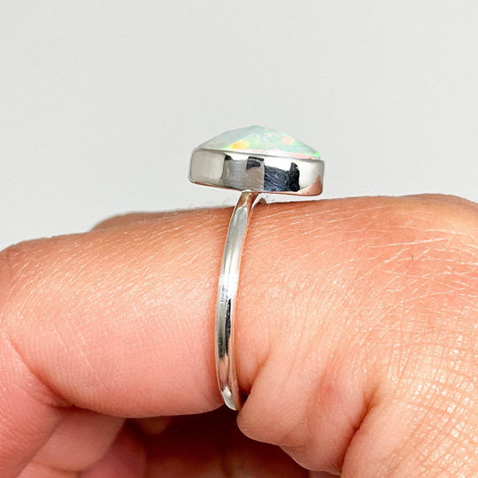 Faceted Fire Opal Ring-Rocks and Gems Canada